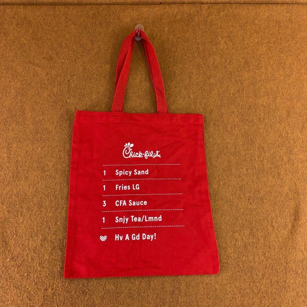 Chick-fil-A Red Canvas Menu Item Graphic 16" x 14" Tote Bag